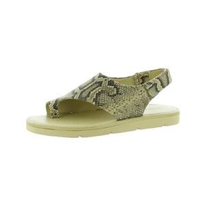 VINCE. Womens Green Snake Print Toe Ring Olsen Toe Leather Slingback Sandal 7 M